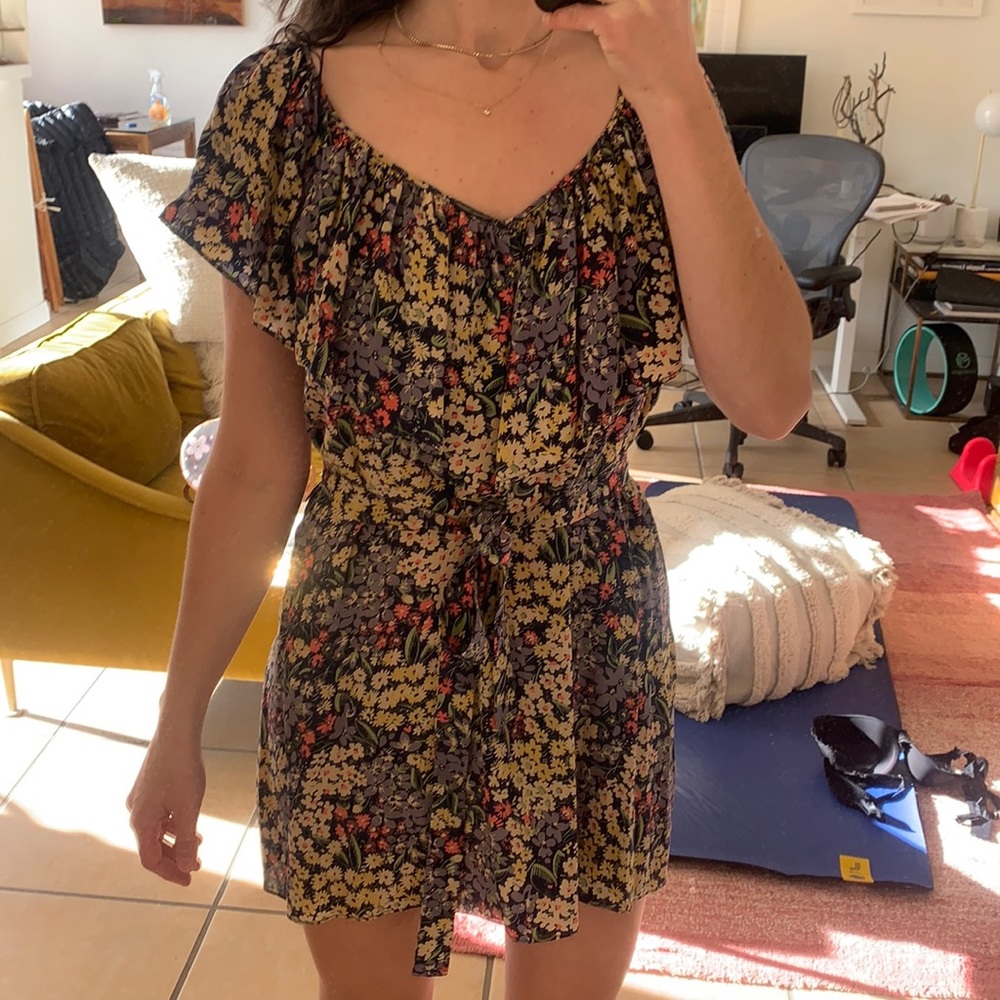 Rebecca Taylor floral mini dress with tie